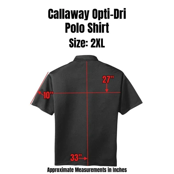 Callaway Opti-Dri Polo Shirt Mens 2XL Navy Blue White Striped Golf Performance - Picture 2 of 8